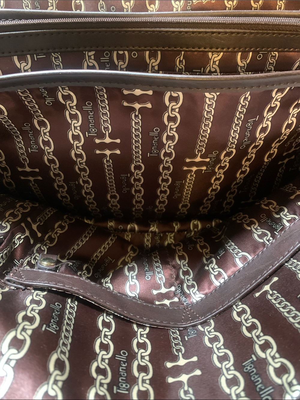 Tignanello Leather Mohave Dome Shopper Bag Olive Green - Picture 8 of 15